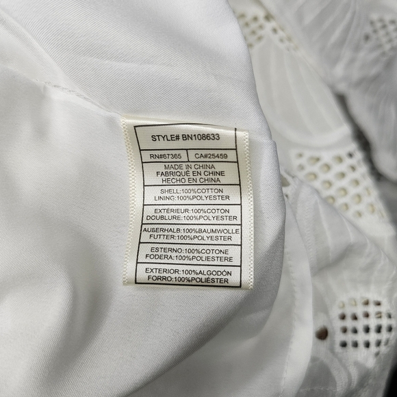 Steve Madden Sierra Sleeveless Lace Eyelet Boho Crochet Dress in Optic White - Picture 13 of 14